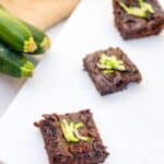 3 zucchini brownie pieces.