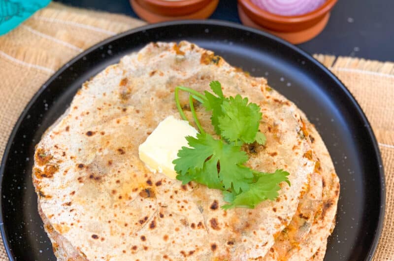 Mixed Vegetable Paratha with Edamame and Paneer