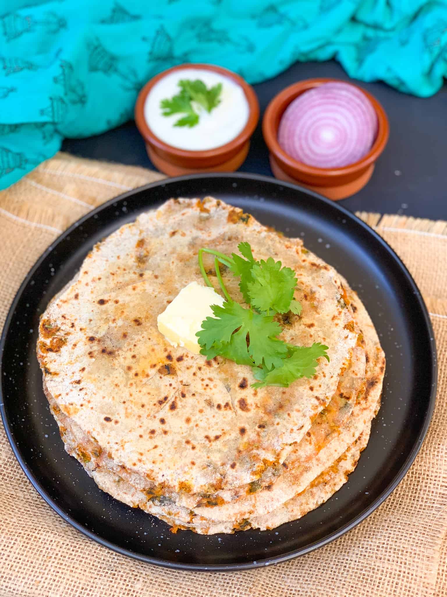 Mixed Vegetable Paratha with Edamame and Paneer