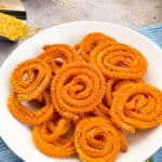 Murukku in a white plate.
