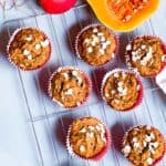 Butternut Squash muffins on a cooling wire rack.